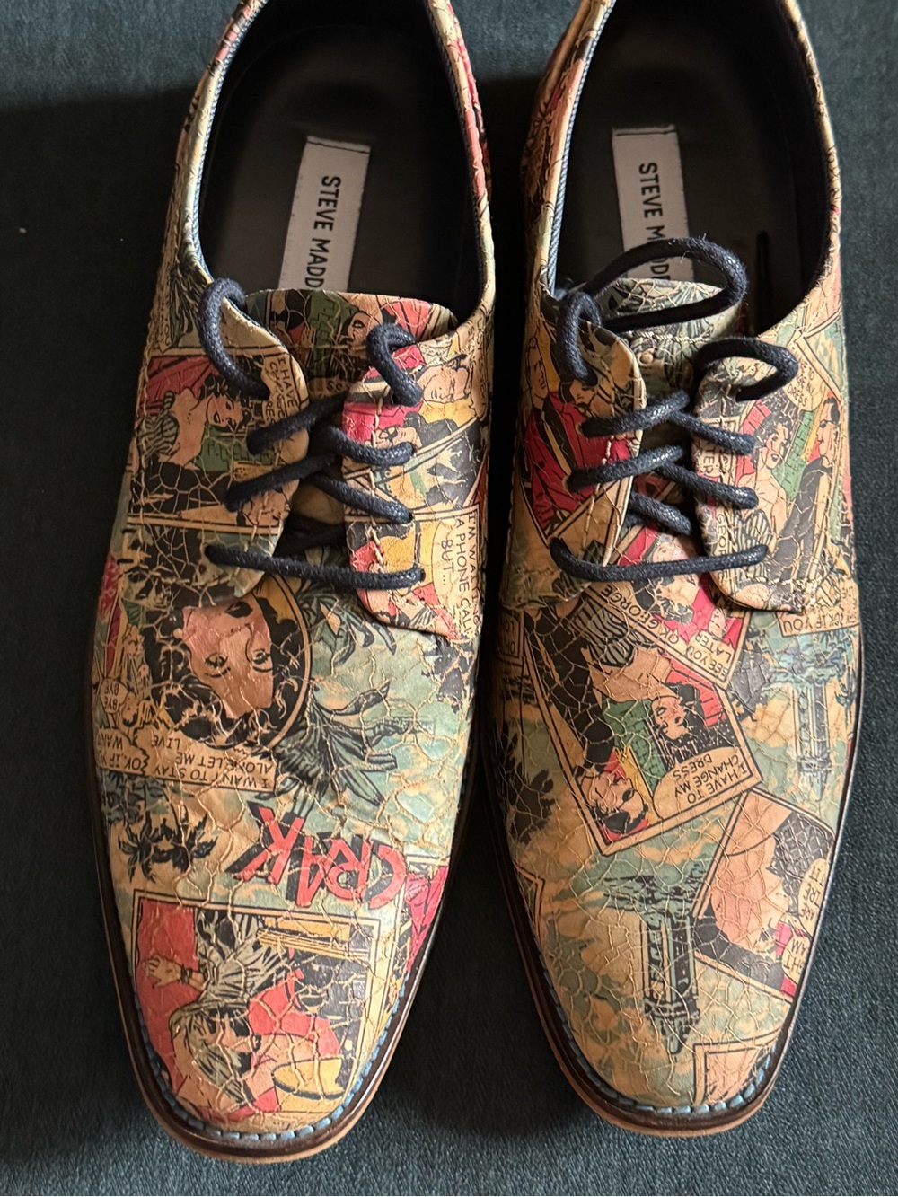 Steve Madden Men's Comic-Print Oxford Shoes - Multicolor with Black Laces